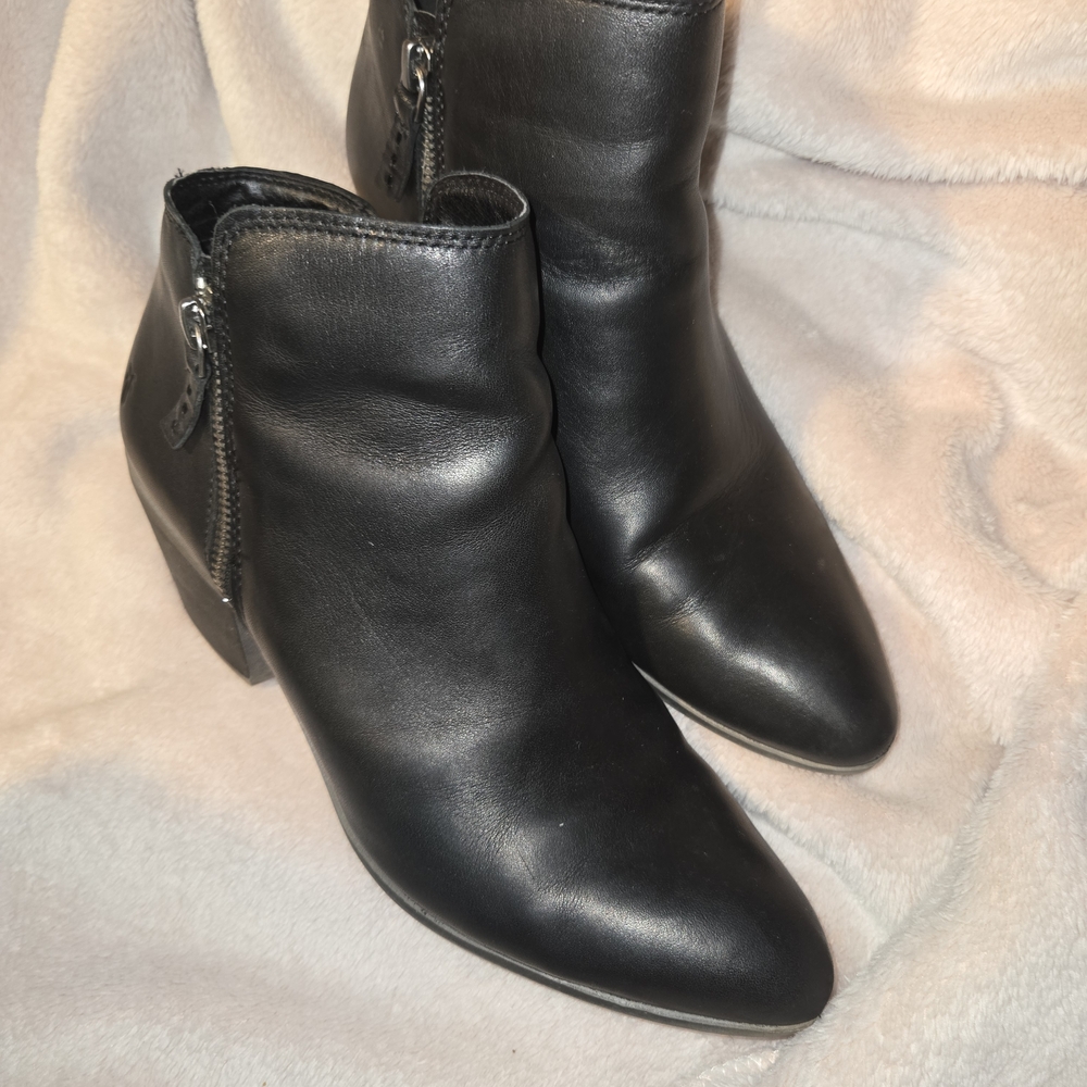 Frye Black Leather Ankle Booties